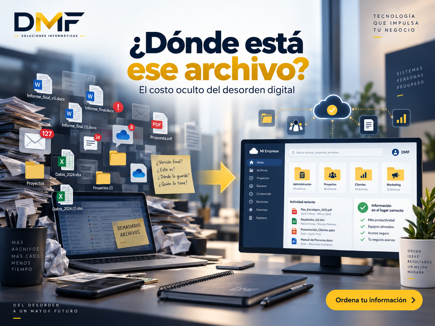 Desorden digital y gestión de información en empresas con DMF