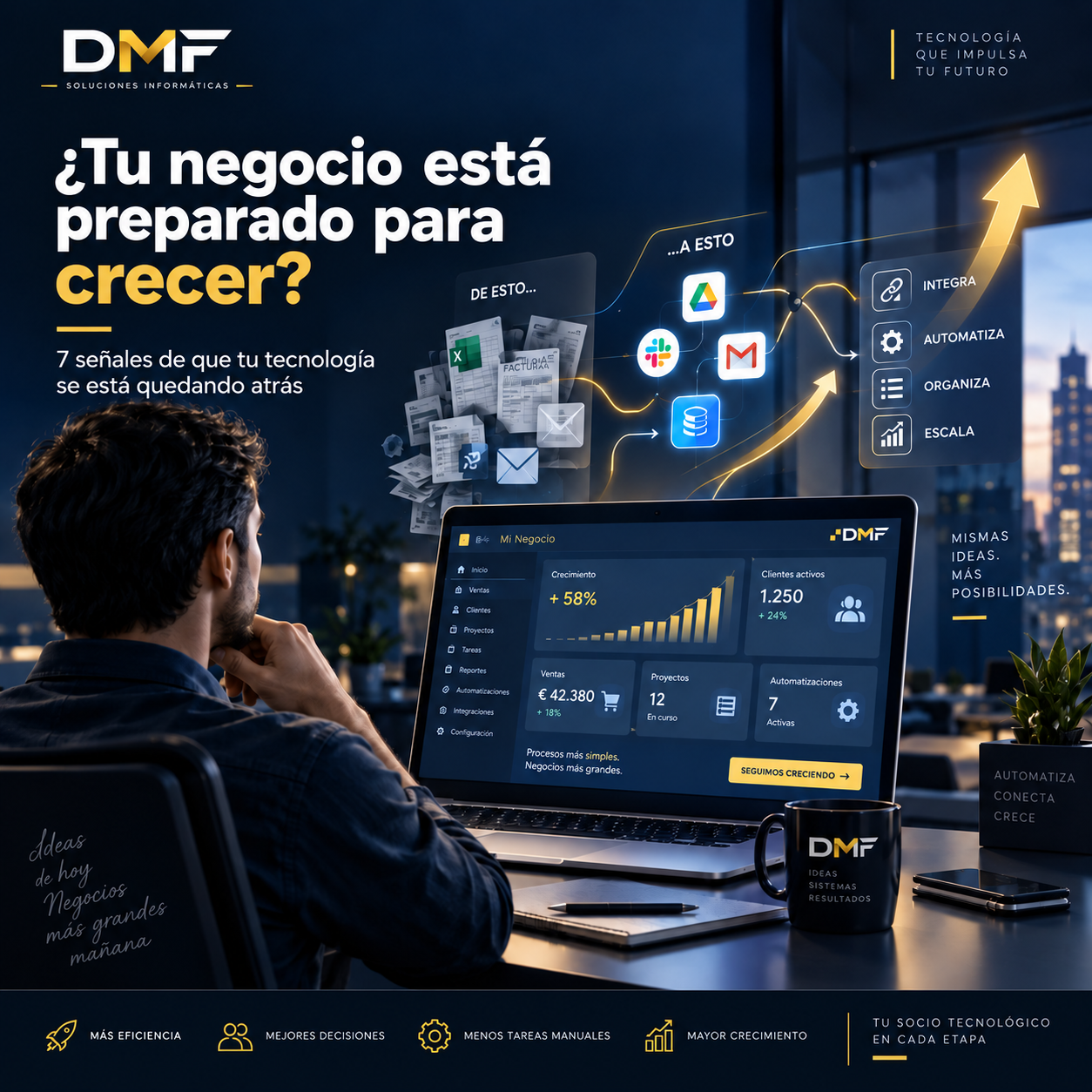 Negocio preparado para crecer con soluciones digitales DMF